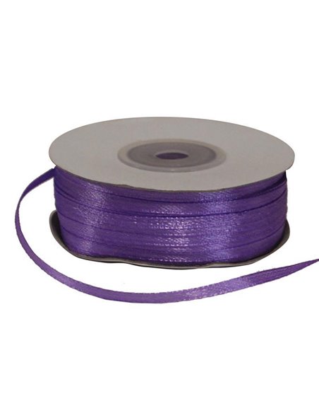 Κορδέλα σατέν διπλής όψης με ούγια μωβ 3χιλ.x100μ.
