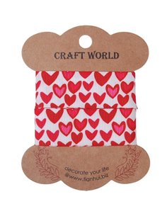 Κορδέλα καρδούλες 2,5εκ. x 2 μέτρα