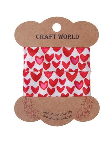 Κορδέλα καρδούλες 2,5εκ. x 2 μέτρα