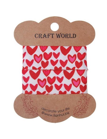 Κορδέλα καρδούλες 2,5εκ. x 2 μέτρα