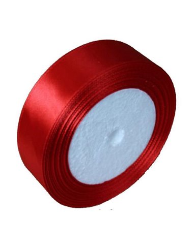 Κορδέλα σατέν με ούγια κόκκινη 2,5εκ. x 22μ.