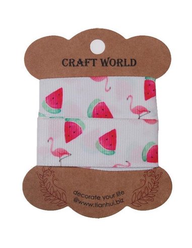 Κορδέλα φλαμίνγκο-καρπούζι  2,5εκ. x 2 μέτρα