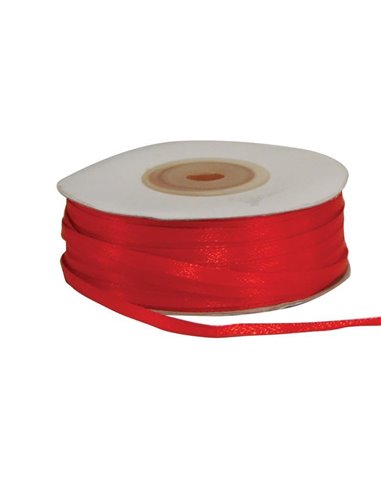 Κορδέλα σατέν διπλής όψης με ούγια κόκκινη 3χιλ.x100μ.