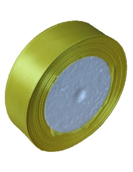 Κορδέλα σατέν με ούγια κίτρινη 2,5εκ. x 22μ.