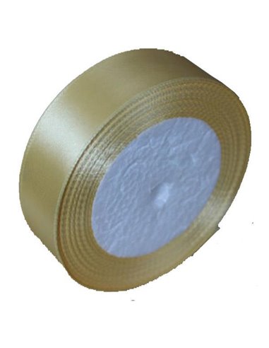 Κορδέλα σατέν με ούγια μπεζ 2,5εκ. x 22μ.