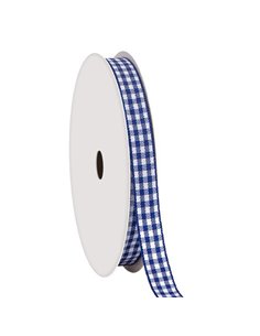 Κορδέλα καρώ με ούγια μπλε 6mm ρολό 45μ.