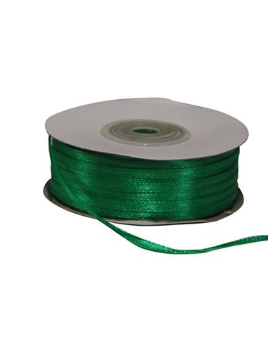 Κορδέλα σατέν διπλής όψης με ούγια πράσινο 3χιλ.x100μ.