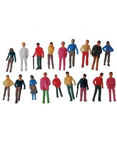 Ανθρώπινες χρωματιστές φιγούρες μακέτας πλαστικές 1:75, ύψος 2,5εκ. (20τεμ.)