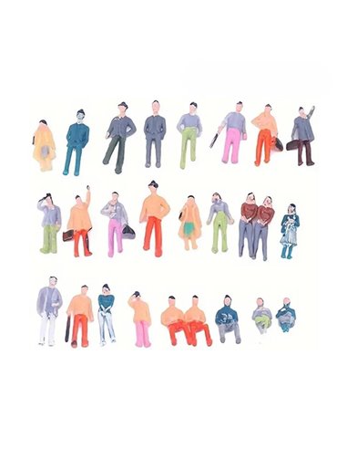 Φιγούρες μακέτας πλαστικές πολύχρωμες 1:75 σετ 100τμχ.