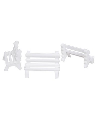 Παγκάκια μακέτας πλαστικά 1:75, μήκος 3,3εκ. (5 τεμ.)