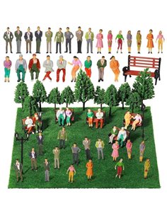 Φιγούρες δεντράκια μακέτας πλαστικά σετ 55τμχ.