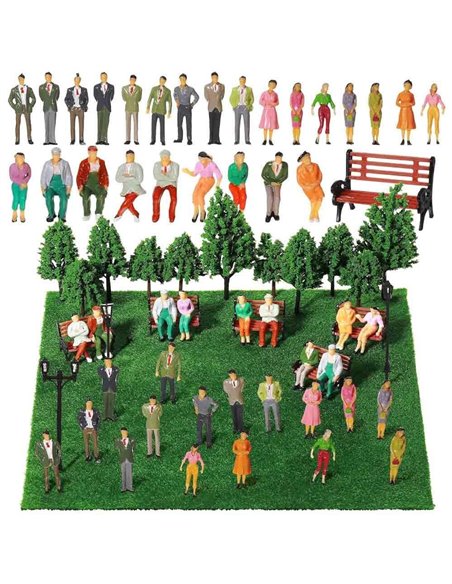 Φιγούρες δεντράκια μακέτας πλαστικά σετ 55τμχ.