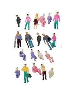 Ανθρώπινες χρωματιστές φιγούρες μακέτας πλαστικές 1:100, ύψος 1,8εκ. (20τεμ.)