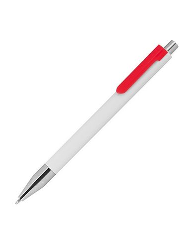 Στυλό πλαστικό λευκό με κόκκινο κλιπ Υ15xØ1εκ.