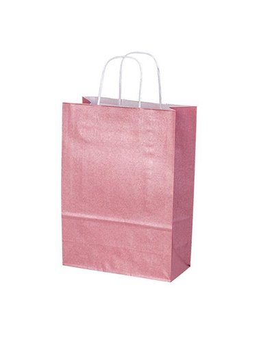Next χάρτ. τσάντα Υ35x26x12εκ. glitter ροζ με στρ. χερούλι
