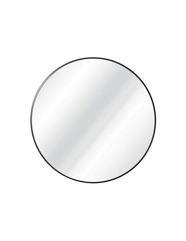Καθρέφτης επιτοίχιος στρογγυλός Ø40εκ. με μαύρο μεταλλικό πλαίσιο