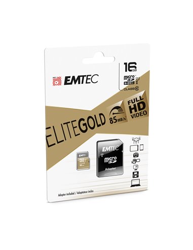Emtec mSD 16GB UHS-I U1 EliteGold - ECMSDM16GHC10GP
