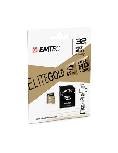 Emtec mSD 32GB UHS-I U1 EliteGold - ECMSDM32GHC10GP