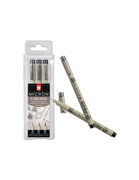 Sakura μαρκαδόροι σχεδίου Pigma Micron σετ 3τεμ