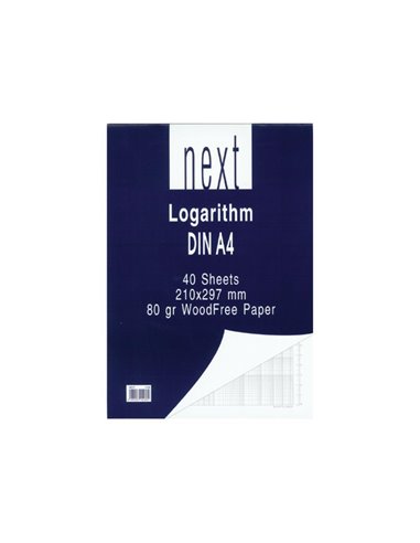 Next μπλοκ λογαριθμικό DIN Α4 21x29,7εκ. 40φ.