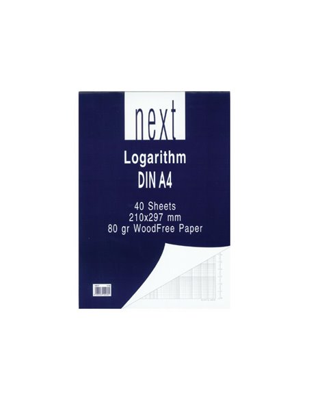 Next μπλοκ λογαριθμικό DIN Α4 21x29,7εκ. 40φ.