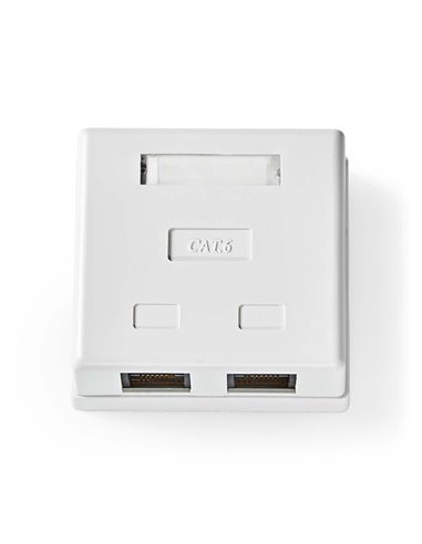 NEDIS CCGP89110WT NETWORK WALL BOX 2 PORTTS UTP CAT6 WHITE