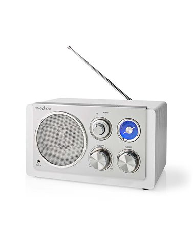 NEDIS RDFM5110WT FM RADIO TABLE DESIGN 15W SILVER/WHITE