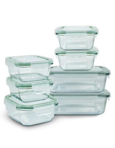 C-FHD 4010 G SET OF 7 GLASS FRESH FOOD CONTAINERS