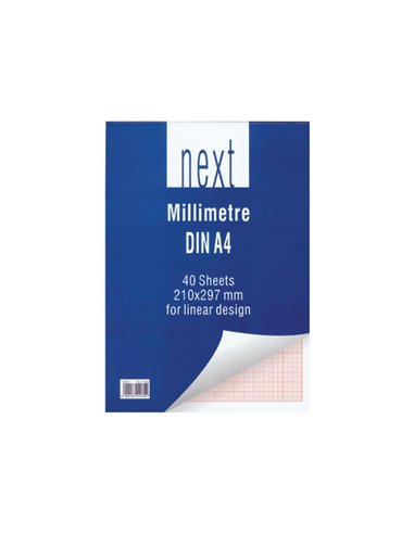 Next μπλοκ μιλιμετρέ DIN Α4 21x29,7εκ.