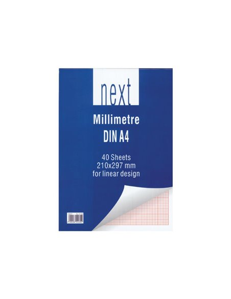 Next μπλοκ μιλιμετρέ DIN Α4 21x29,7εκ.