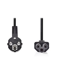 NEDIS CEGT10100BK20 POWER CABLE EARTH CONTACT MALE - IEC-320-C5 ANGLED 90deg 2.00m BLACK