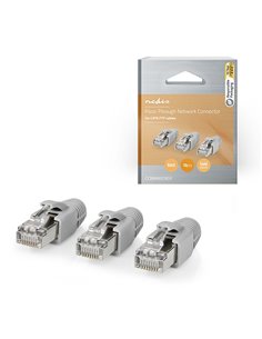 NEDIS CCBW89370GY RJ45 CONNECTOR SOLID/STRANDED FTP CAT6 10PCS PVC BLACK / GREY / WHITE BOX