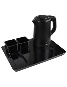 LIFE SET HOTEL01 WITH COMPLIMENTS HOTEL TRAY + LIFE ESSENTIAL 0.8L ELECTRIC KETTLE SET