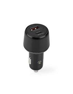 NEDIS CCPD65W100BK CAR CHARGER 2.0 / 3.0 / 3.25A WITH 2 PORTS USB-A / USB-C 65W