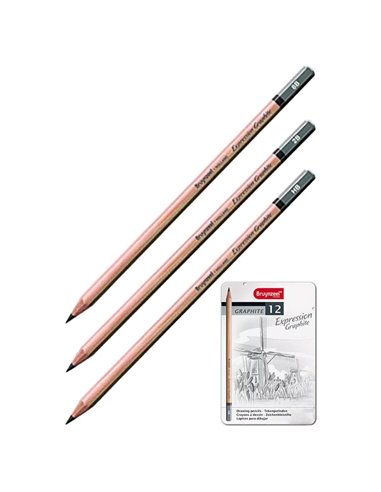 Talens bruynzeel σετ 12 μολύβια σχεδίου σε μεταλλική κασετίνα