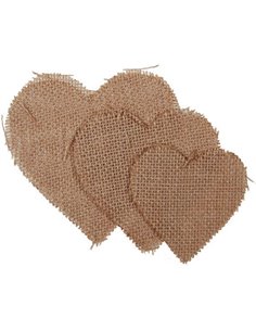 Καρδιά από λινάτσα 6τεμ.