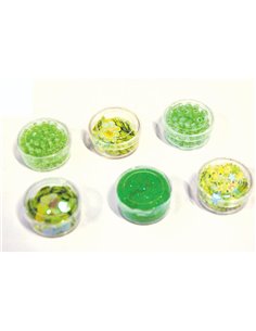 Χάντρες και πούλιες πλαστικές 6 σχέδια σε blister πράσινες