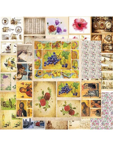 Χαρτί decoupage κοκτέηλ 20 σχέδια 32x48εκ.