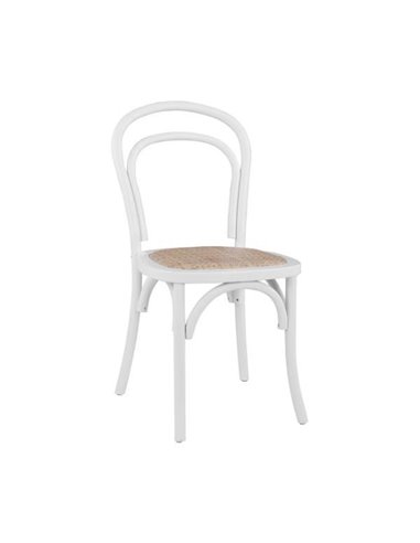 Ξύλινη καρέκλα Βιέννης ALIYAH στοιβαζόμενη από ξύλο οξιάς σε λευκό ματ 45x54xΥ89