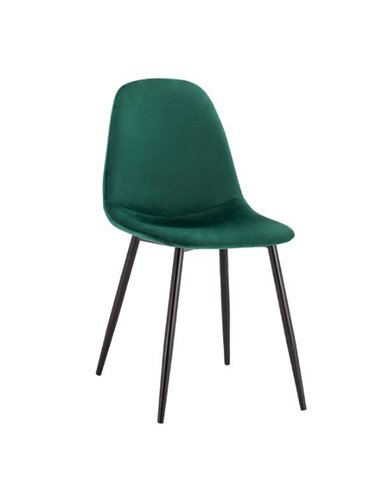 Καρέκλα LEONARDO βελούδο κυπαρισσί με μεταλλικά πόδια 45x53xΥ85 εκ.