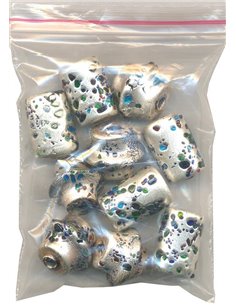 Χάντρες silver foil 90γρ. κοκτέηλ 2 σχέδια 10 τεμάχια