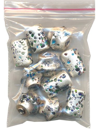 Χάντρες silver foil 90γρ. κοκτέηλ 2 σχέδια 10 τεμάχια