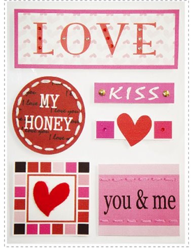 Αυτοκόλλητα υφασμάτινα "Love" κοκτέηλ 3 σχέδια