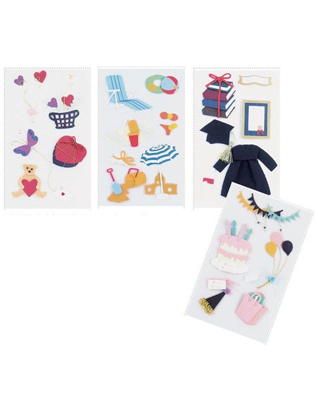 Αυτοκόλλητα υφασμάτινα "4 seasons" κοκτέηλ 4 σχέδια