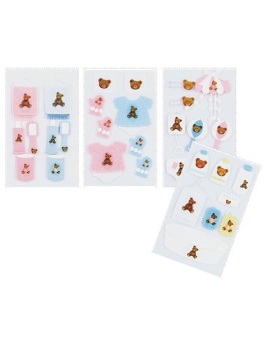 Αυτοκόλλητα υφασμάτινα "Baby" κοκτέηλ 4 σχέδια