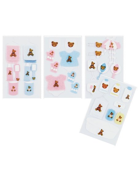 Αυτοκόλλητα υφασμάτινα "Baby" κοκτέηλ 4 σχέδια