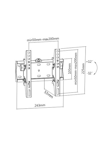 BRATECK Επιτοίχια βάση KL21G-22T, για οθόνη 23"-42", έως 30kg