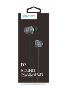 CELEBRAT Earphones με μικρόφωνο D7, 10mm, 3.5mm, 1.2m, μαύρα