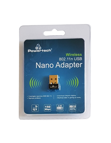POWERTECH Wireless USB nano adapter, 150Mbps, 2.4GHz, MT7601