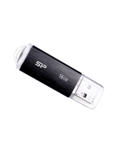 SILICON POWER USB Flash Drive Ultima U02, 16GB, USB 2.0, μαύρο